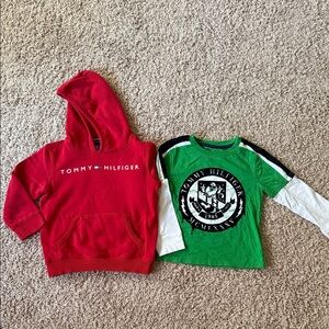 Tommy Hilfiger Kids Hooded Sweatshirt & Green Tee